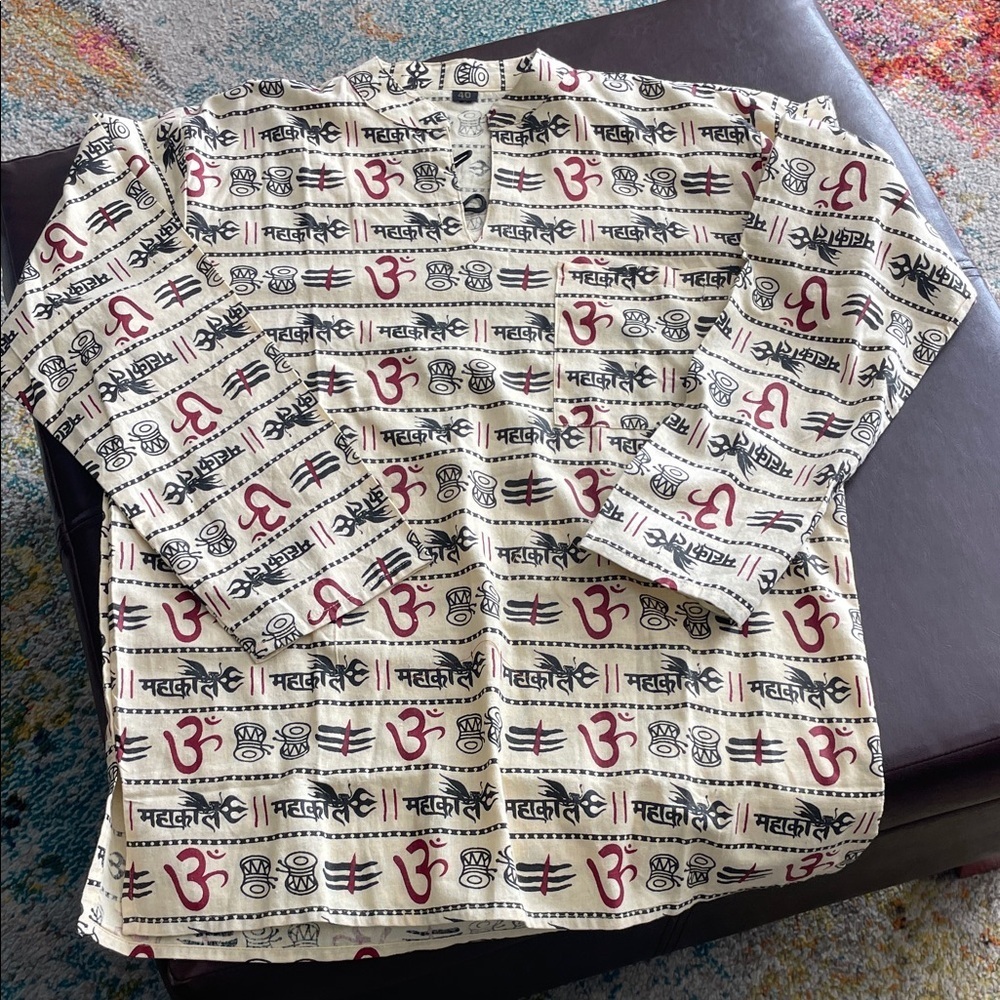 Woman’s  Cream and Red Printed Shirt